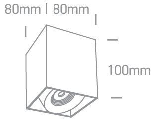 One Light Spot Οροφής Square COB LED 8W 3000K 36° Αλουμίνιο 230V Ρυθμιζόμενο Dimmable