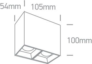One Light Τετράγωνο Spot Οροφής COB LED 2x7W 3000K 36° Αλουμίνιο Λευκό 100-240V Dimmable