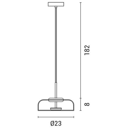 Eurolamp Κρεμαστό Μονόφωτο Φωτιστικό LED 5W Διάφανο Φ23ΧH8CM , 3 CCT Arte Illumina SATURN