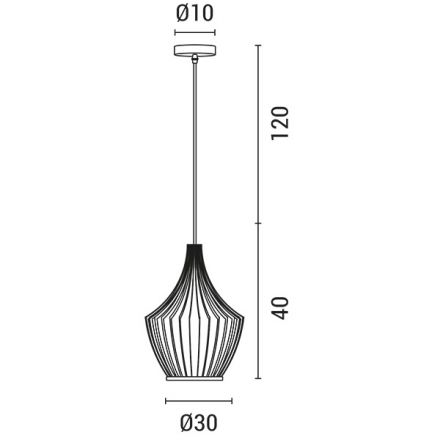 Eurolamp Κρεμαστό Μονόφωτο Φωτιστικό Ε27 D300H400 Ξύλινο Arte Illumina