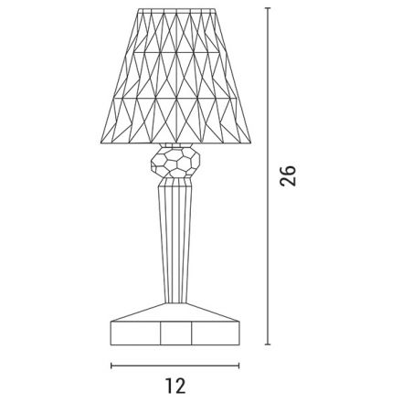 Eurolamp Πορτατίφ Αφής Επαναφορτιζόμενο LED 2W CCT Διάφανο Dimmer Arte Illumina TABLO