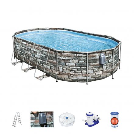 Bestway Oval Set Πισίνα PVC 610x366x122εκ.