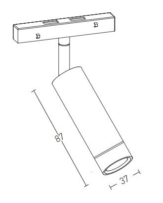 Zambelis Lights Μαγνητικό Spot Ράγας LED 7W 4000K 48V Μαύρο