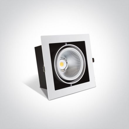 One Light Χωνευτό LED Spot 30W COB Ρυθμιζόμενο 3000K 38° Αλουμίνιο/Μέταλλο Λευκό IP20 230V