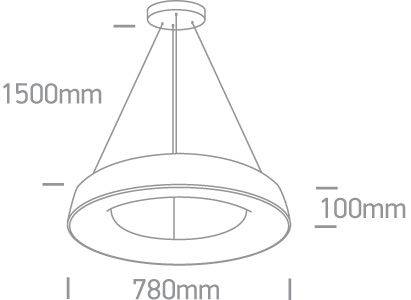 One Light Κρεμαστό Φωτιστικό Ring LED 80W 3000K Αλουμίνιο 230V Ανθρακί