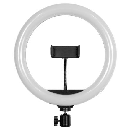 GloboStar® 75801 Professional Digital Ring Light Φ26cm LED SMD 30W 3000lm 180° DC 5V με Καλώδιο Τροφοδοσίας USB - Ενσωματωμένο Χειριστήριο Εναλλαγής Χρωμάτων & 1 Βάση Τηλεφώνου - Πολύχρωμο RGBW+WW Dimmable