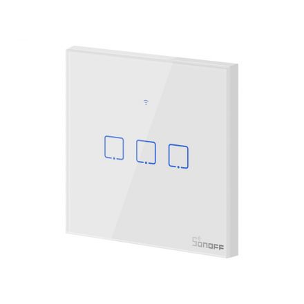 GloboStar® 80017 SONOFF T0EU3C-TX-EU-R2 - Wi-Fi Smart Wall Touch Button Switch 3 Way TX GR Series