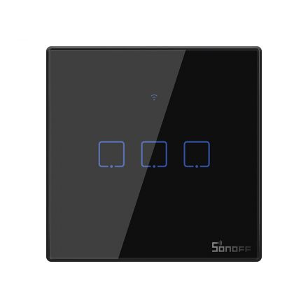 GloboStar® 80020 SONOFF T3EU3C-TX-EU-R2 - Wi-Fi Smart Wall Touch Button Switch 3 Way TX GR Series