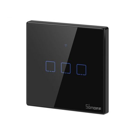 GloboStar® 80020 SONOFF T3EU3C-TX-EU-R2 - Wi-Fi Smart Wall Touch Button Switch 3 Way TX GR Series