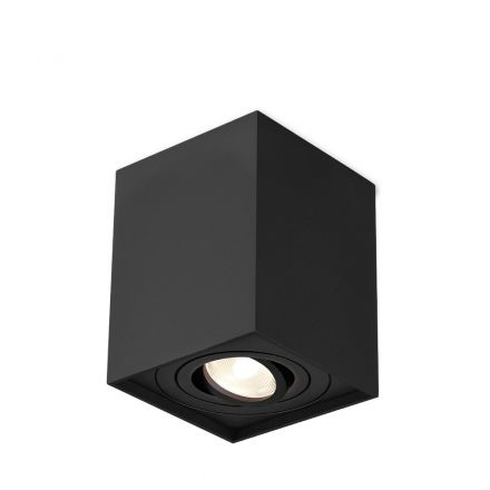 Braytron Τετράγωνο Spot Οροφής LED GU10 Gama Μαύρο 8x8x10cm