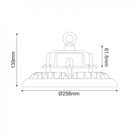 ACA Καμπάνα LED Astrek Highbay 100W 5000K 1-10V Dim IP65 Αλουμίνιο Μαύρη