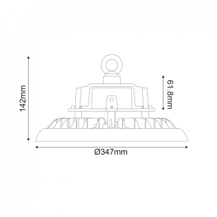 ACA Καμπάνα LED Astrek Highbay 200W 5000K 1-10V Dim IP65 Αλουμίνιο Μαύρη