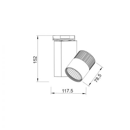 ACA LED Spot Ράγας 15W 3000K 2-Wires 36° 1100Lm 230V Γκρι