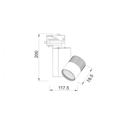 ACA LED Spot Ράγας 15W 3000K 4-Wires 36° 1100Lm 230V Γκρι