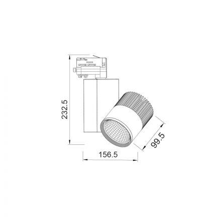 ACA LED Spot Ράγας 30W 3000K 4-Wires 36° 2200Lm 230V Γκρι