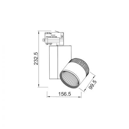 ACA LED Spot Ράγας 45W 3000K 4-Wires 36° 3200Lm 230V Γκρι