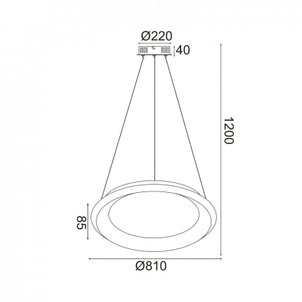 ACA Κρεμαστό Φωτιστικό LED 73W CCT 5250Lm DIANA Μέταλλο Λευκό D81XH120CM Dimmable