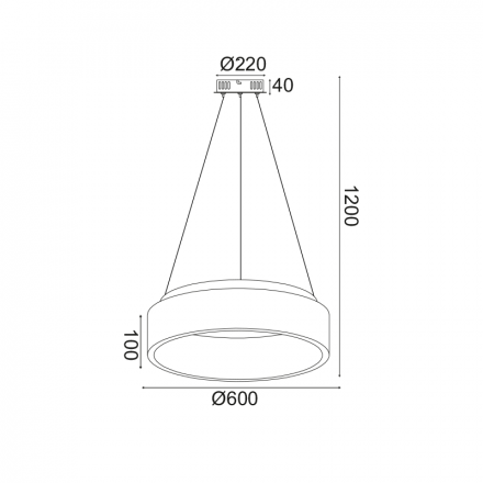 ACA Κρεμαστό Φωτιστικό LED 48W CCT 5350Lm APOLLO Μέταλλο Λευκό D60XH120CM