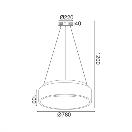 ACA Κρεμαστό Φωτιστικό LED 73W CCT 5450Lm APOLLO Μέταλλο Λευκό D78XH120CM Dimmable