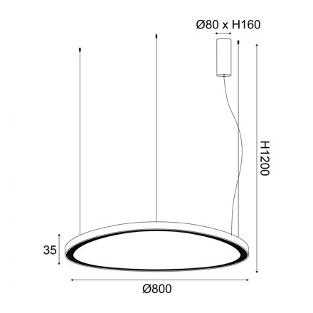 ACA Κρεμαστό Φωτιστικό LED 73W CCT 5800Lm Harmony Μέταλλο Χρυσό D80XH120CM