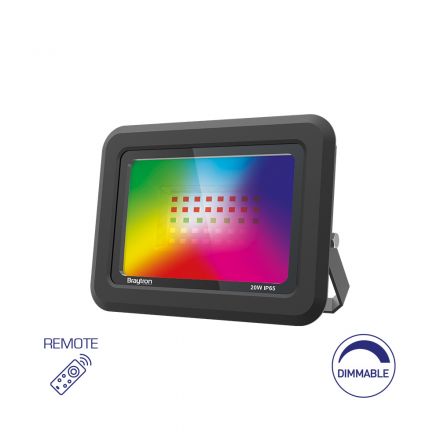 Braytron Προβολέας 20W RGB Με Control IP65 Dimmable