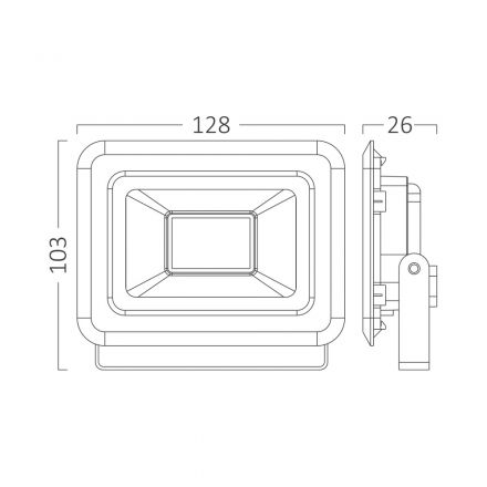 Braytron Προβολέας 20W RGB Με Control IP65 Dimmable