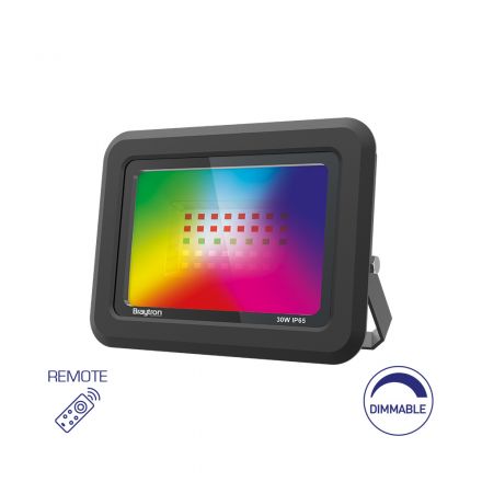 Braytron Προβολέας 30W RGB Με Control IP65 Dimmable