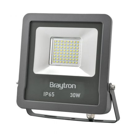 Braytron Προβολέας LED 30W 3000K Γκρι IP65