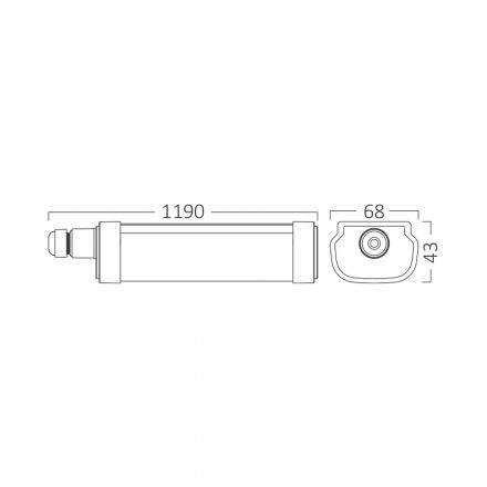 Braytron Στεγανό Φωτιστικό Proline LED 45W 4000K 119cm IP65