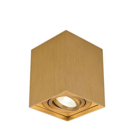 Braytron Τετράγωνο Spot Οροφής LED GU10 Gama Χρυσό 8x8x10cm