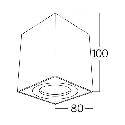 Braytron Τετράγωνο Spot Οροφής LED GU10 Gama Λευκό 8x8x10cm