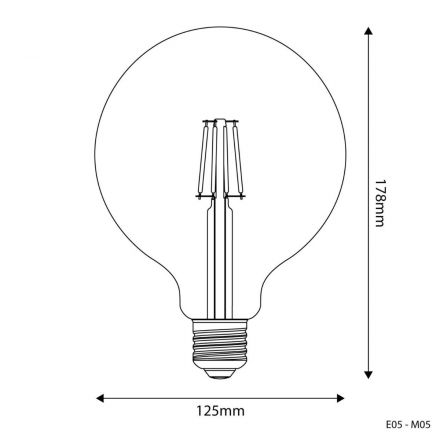 Creative Cables Λάμπα Διαφανής LED Γλόμπος G125 4W 470Lm E27 2700K - E05