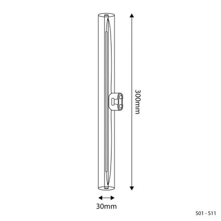 Creative Cables Λάμπα Διαφανής LED Linestra S14D Μήκος 300 Mm Cri 90 6W 520Lm 2700K Dimmable