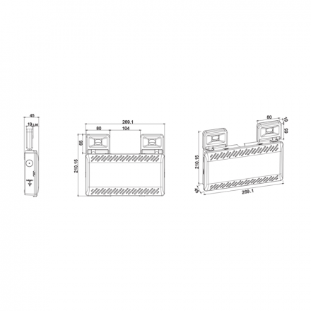 ACA Φωτιστικό Ασφαλείας DESP LED 2x2W 6000K 