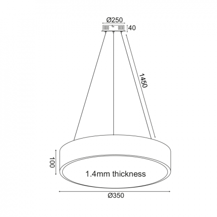 ACA Κρεμαστό Φωτιστικό LED 32W 3180Lm CCT OPTIMUS Μέταλλο Λευκό D35XH140CM