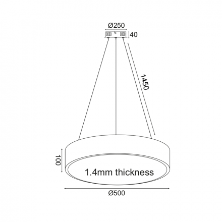 ACA Κρεμαστό Φωτιστικό LED 50W 4800Lm CCT OPTIMUS Μέταλλο Λευκό D50XH135CM