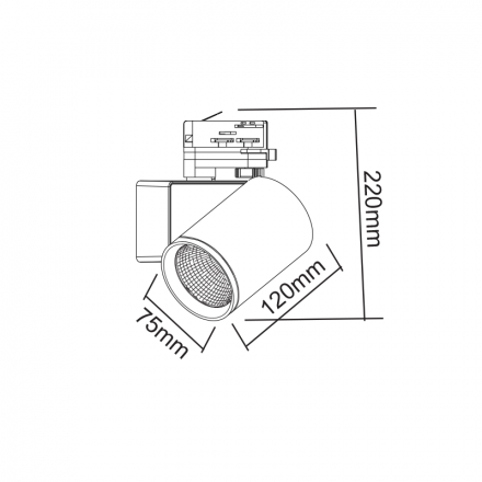 ACA LED Spot Ράγας 20W 4000K 1-Phase 34° 2100Lm 230V AC Γκρι