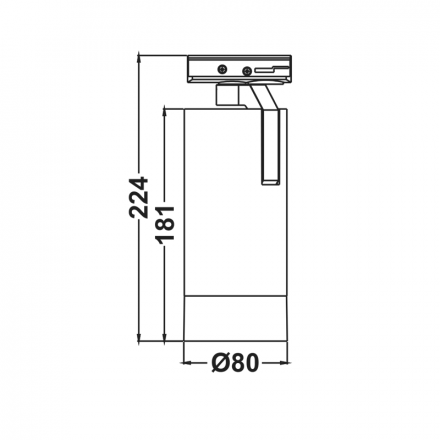 ACA Spot Ράγας Zoomable LED 25W 3000K 1-Phase 25-60° 2800Lm 230V AC Ra80 Μαύρο