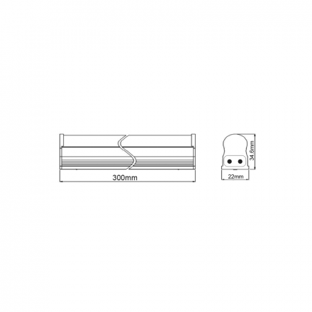 ACA Φωτιστικό Πάγκου Κουζίνας LED T5 LIGHT ON-OFF 5W 300mm 6000K 460Lm 180°