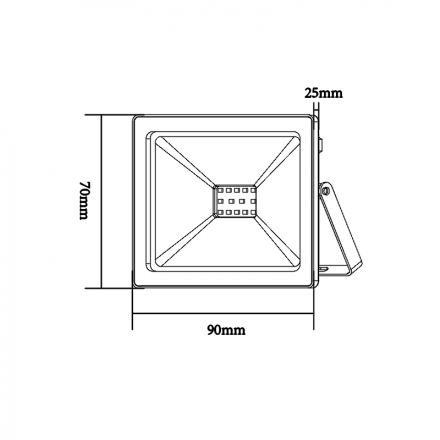 ACA Προβολέας LED SMD 10W 3000K 800Lm 230V Μαύρος IP66