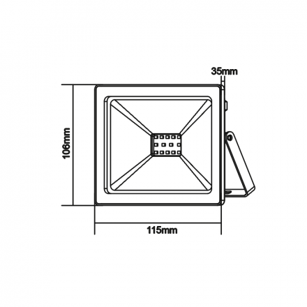 ACA Προβολέας LED SMD 10W 3000K 800Lm 12-24V DC Μαύρος IP66