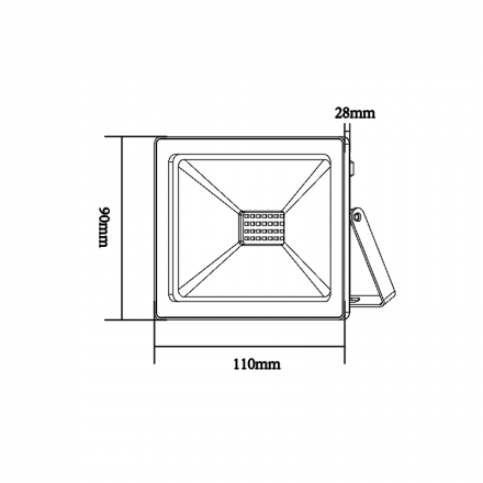 ACA Προβολέας LED SMD 20W 3000K 1600Lm 230V Μαύρος IP66