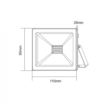 ACA Προβολέας LED SMD 20W Μπλε 230V Μαύρος IP66