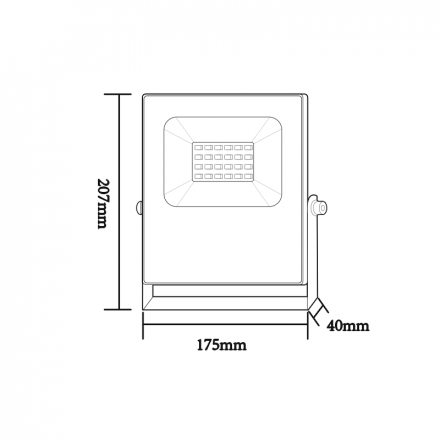 ACA Προβολέας LED SMD 20W RGBW 230V Μαύρος IP66