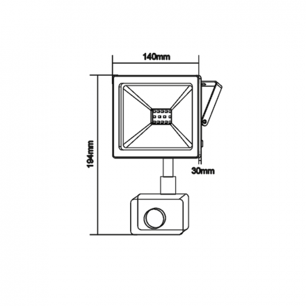 ACA Προβολέας LED SMD Με Αισθητήρα IP66 30W 4000K 2550 Lm 230V Λευκός