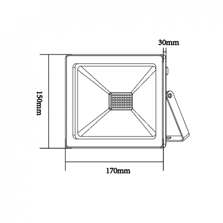 ACA Προβολέας LED SMD 50W 3000K 4000Lm 230V Μαύρος IP66