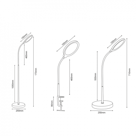 ACA Φωτιστικό Γραφείου LED 10W 3 σε 1 CCT STEFAN Μαύρο Step Dimmable