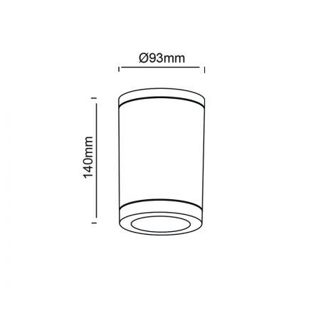 ACA Στρογγυλό Σποτ Οροφής LED GU10 Max 7W 230V AC Μαύρο Ματ IP65